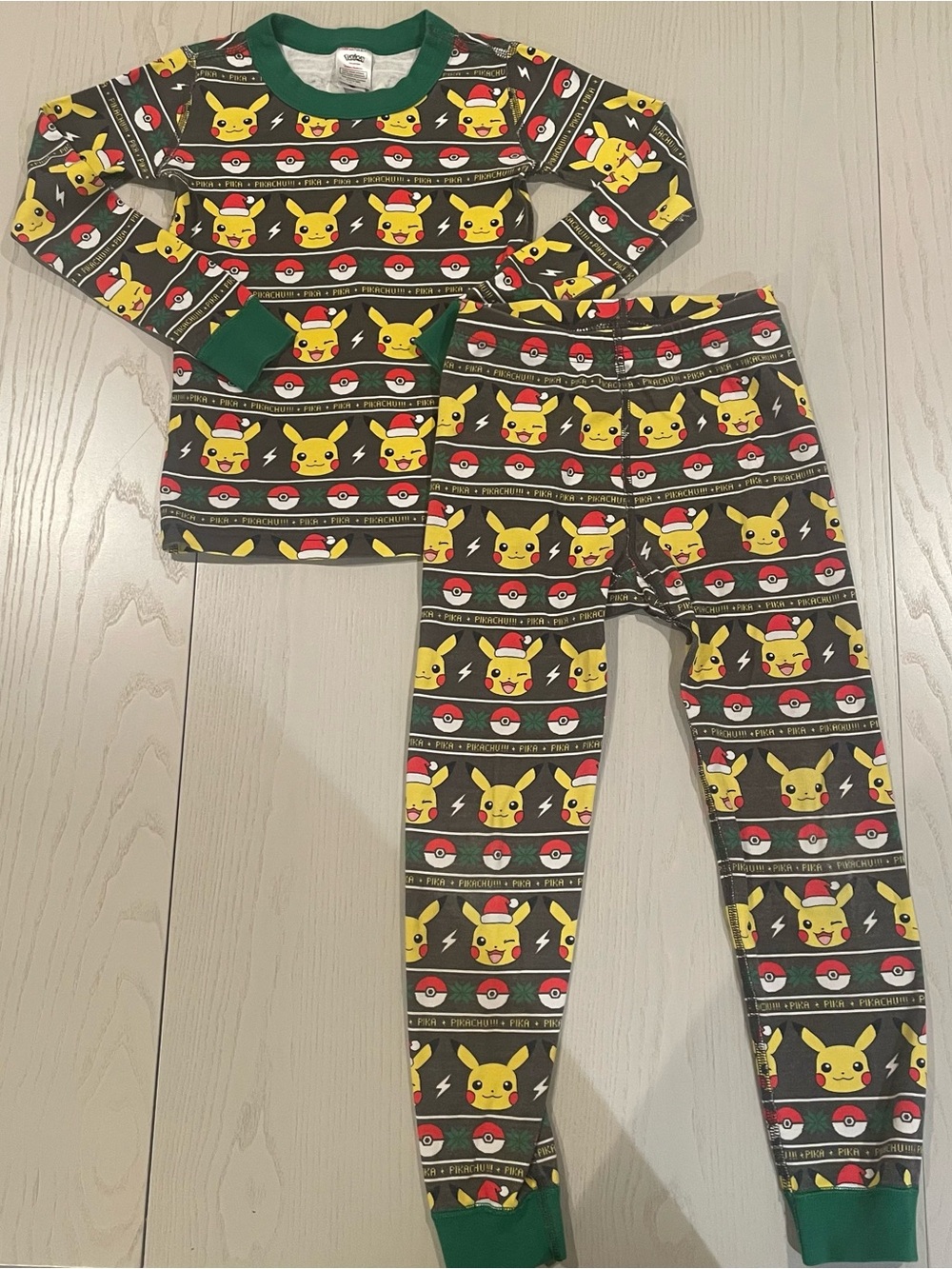 Hanna Andersson HannaJams Long John Pajama Set Pikachu Pokemon Christmas 6-7 120